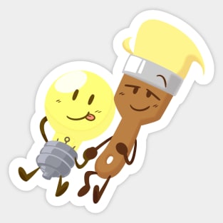 Lightbulb x Paintbrush (Inanimate Insanity) Sticker